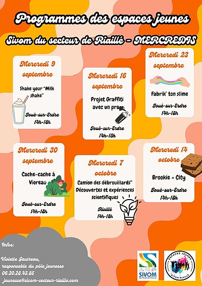 Programmes des espaces jeunes - septembre/octobre 2026